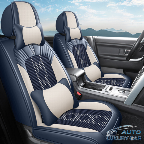 2025 New Model Full-Cover Nappa Leather & Ice Silk Car Seat Cushions