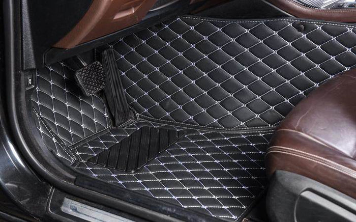 Black & White Stitching Custom Car Floor Mats