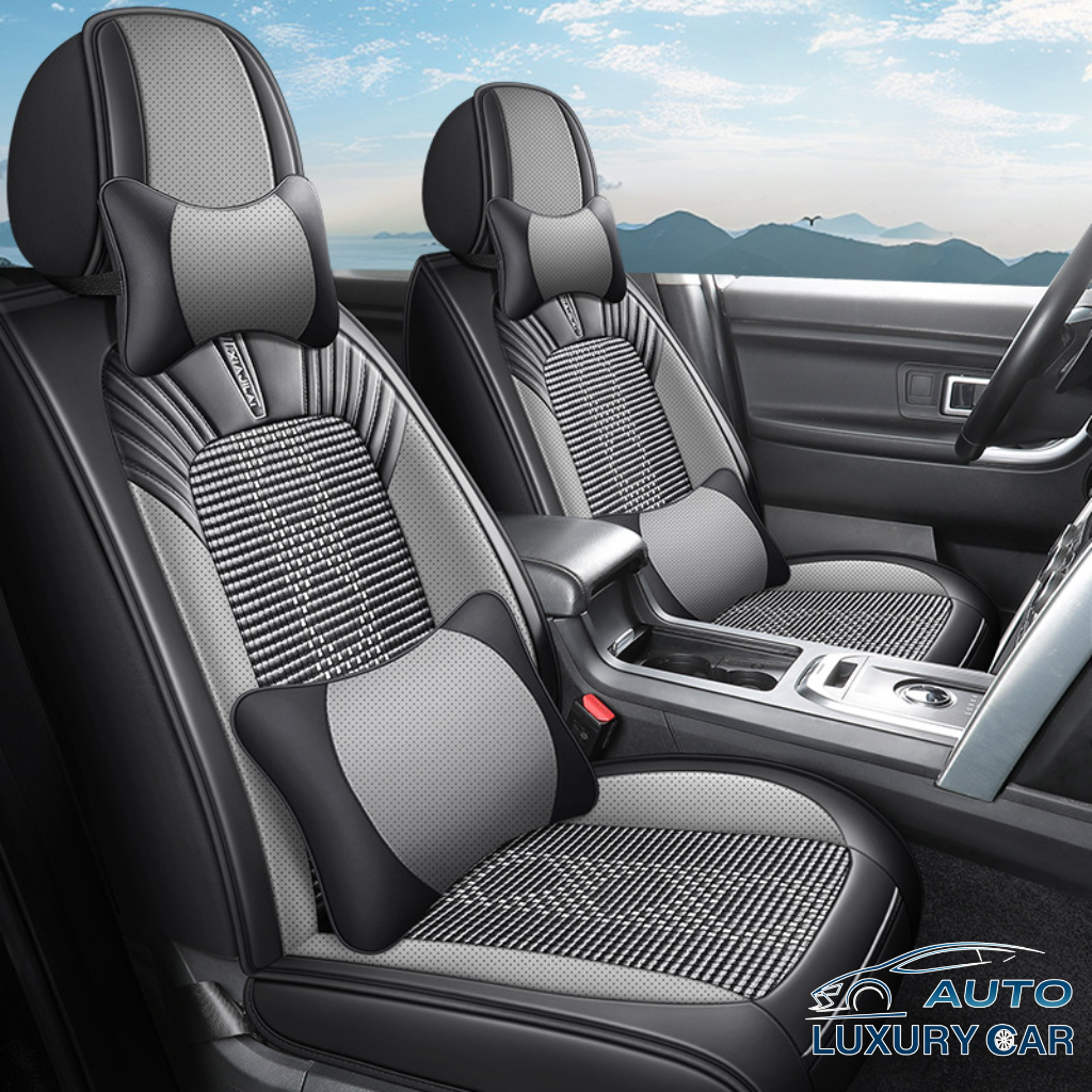 2025 New Model Full-Cover Nappa Leather & Ice Silk Car Seat Cushions