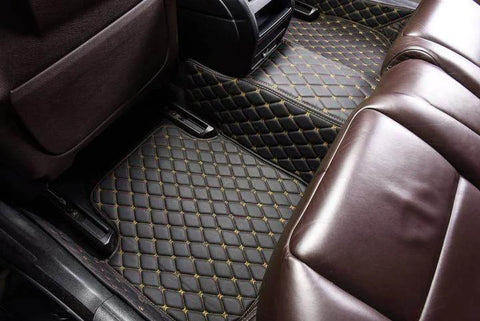 Black & Yellow Stitching Custom Car Floor Mats