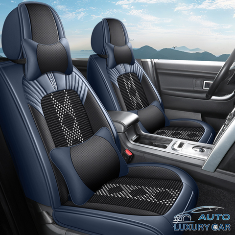 2025 New Model Full-Cover Nappa Leather & Ice Silk Car Seat Cushions