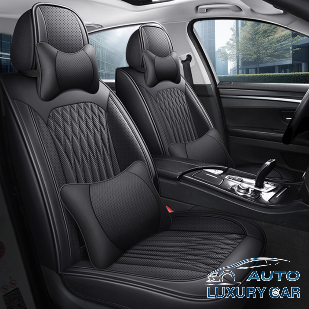 New Diamond Leather Car Seat Covers – Stylish, Breathable, Full Leather, Universal All-Season Full Surround Design