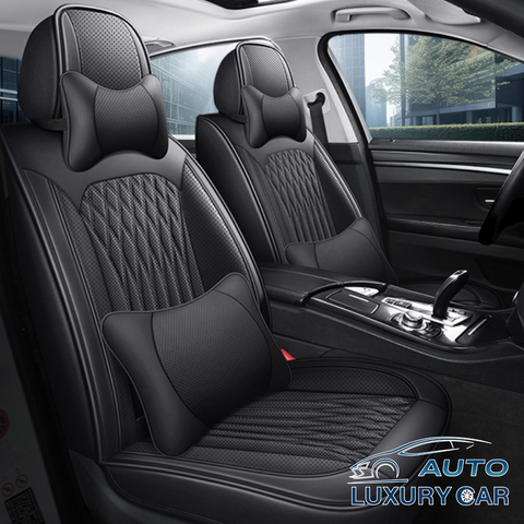 New Diamond Leather Car Seat Covers – Stylish, Breathable, Full Leather, Universal All-Season Full Surround Design