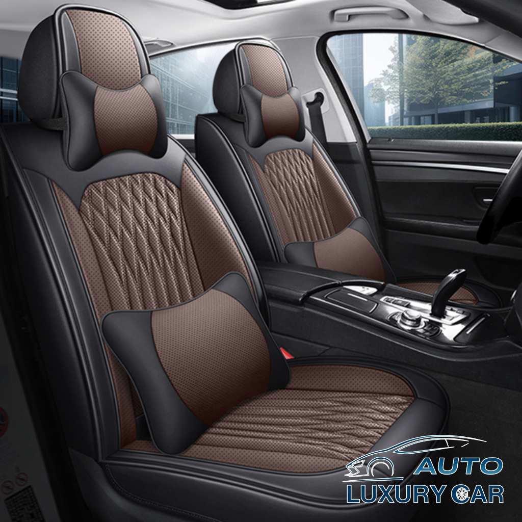 New Diamond Leather Car Seat Covers – Stylish, Breathable, Full Leather, Universal All-Season Full Surround Design