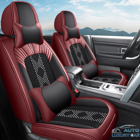 2025 New Model Full-Cover Nappa Leather & Ice Silk Car Seat Cushions