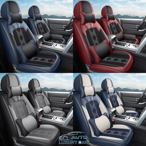 2025 New Model Full-Cover Nappa Leather & Ice Silk Car Seat Cushions