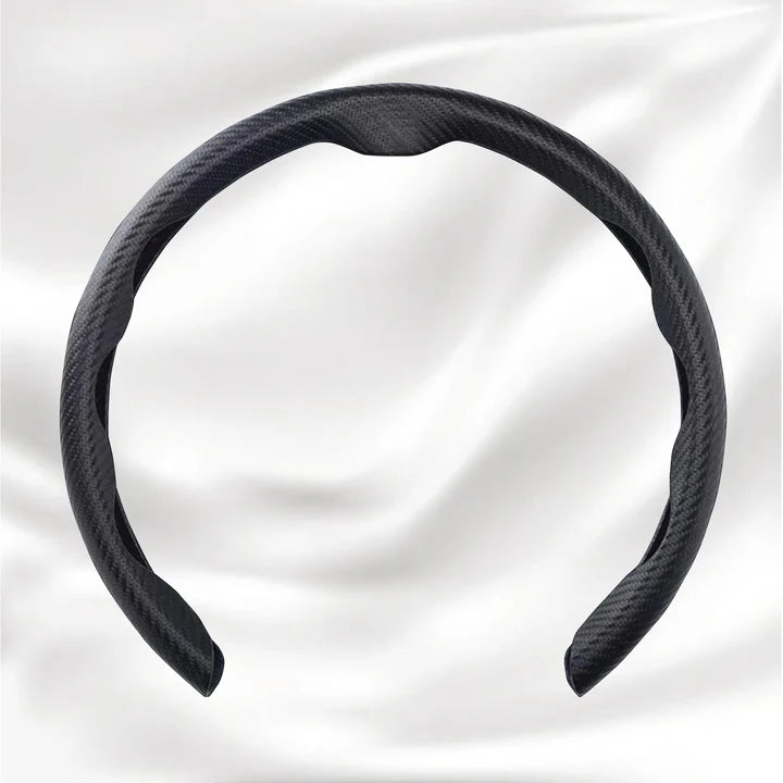 Customized Car Logo Breathable Ultra-thin 5D Leather & Carbon Car Steering Wheel Cover Universal Fit