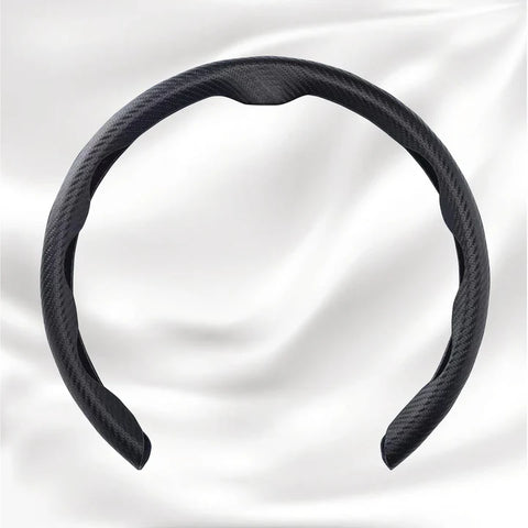 Customized Car Logo Breathable Ultra-thin 5D Leather & Carbon Car Steering Wheel Cover Universal Fit