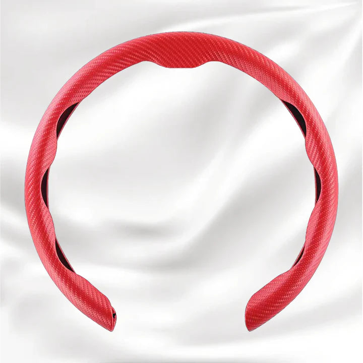 Customized Car Logo Breathable Ultra-thin 5D Leather & Carbon Car Steering Wheel Cover Universal Fit