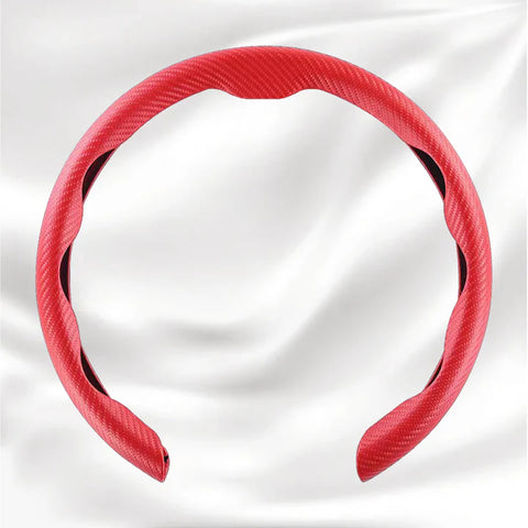 Customized Car Logo Breathable Ultra-thin 5D Leather & Carbon Car Steering Wheel Cover Universal Fit