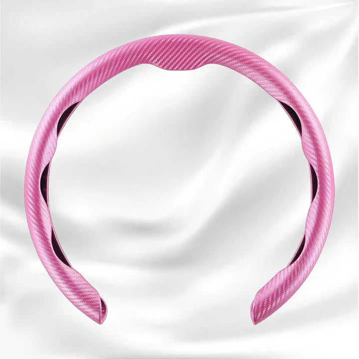 Customized Car Logo Breathable Ultra-thin 5D Leather & Carbon Car Steering Wheel Cover Universal Fit