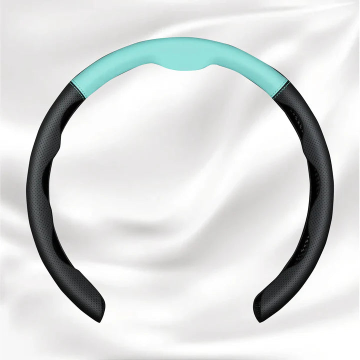 Customized Car Logo Breathable Ultra-thin 5D Leather & Carbon Car Steering Wheel Cover Universal Fit