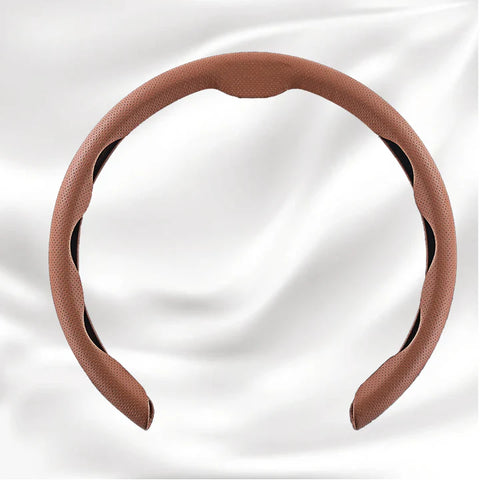 Customized Car Logo Breathable Ultra-thin 5D Leather & Carbon Car Steering Wheel Cover Universal Fit