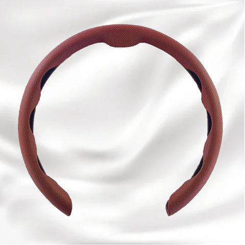 Customized Car Logo Breathable Ultra-thin 5D Leather & Carbon Car Steering Wheel Cover Universal Fit