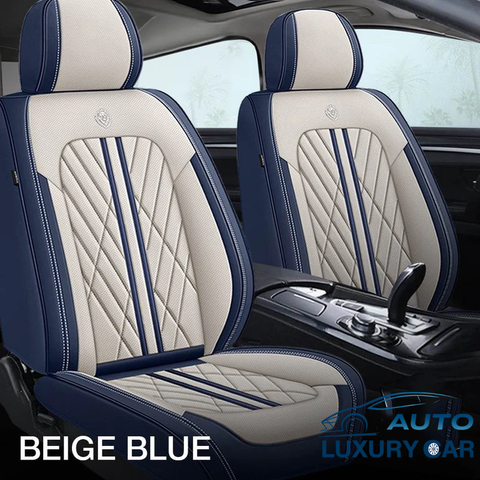 Beige & Blue Ultra Car Seat Covers