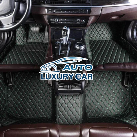 Black & Green Stitching Custom Car Floor Mats