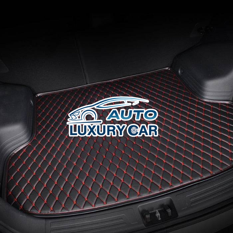 Black & Red Stitching Custom Car Trunk Mats