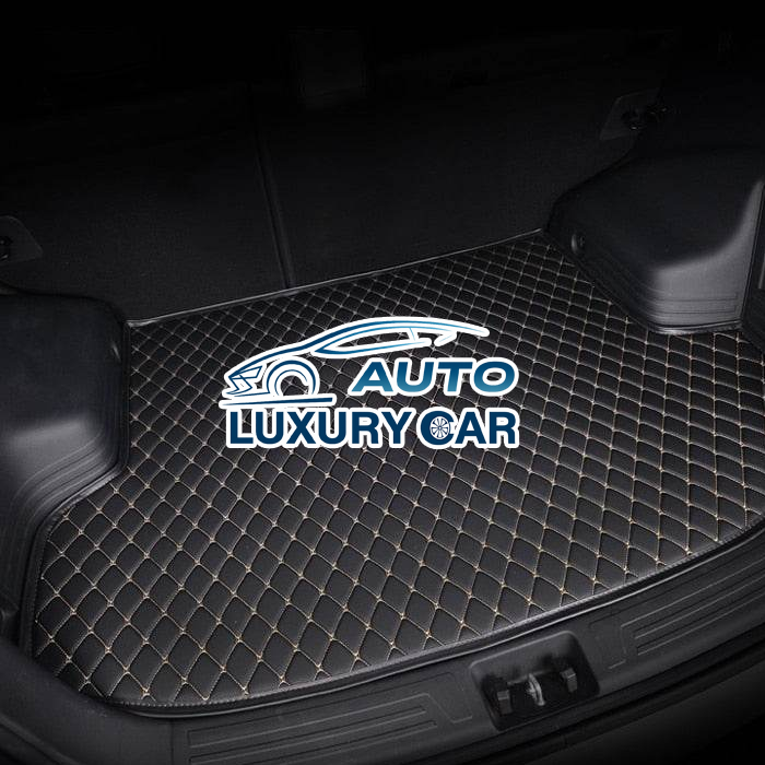 Black & White Stitching Custom Car Trunk Mats