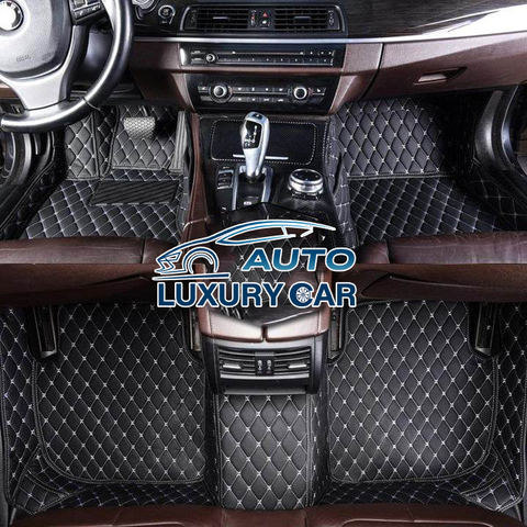 Black & White Stitching Custom Car Floor Mats